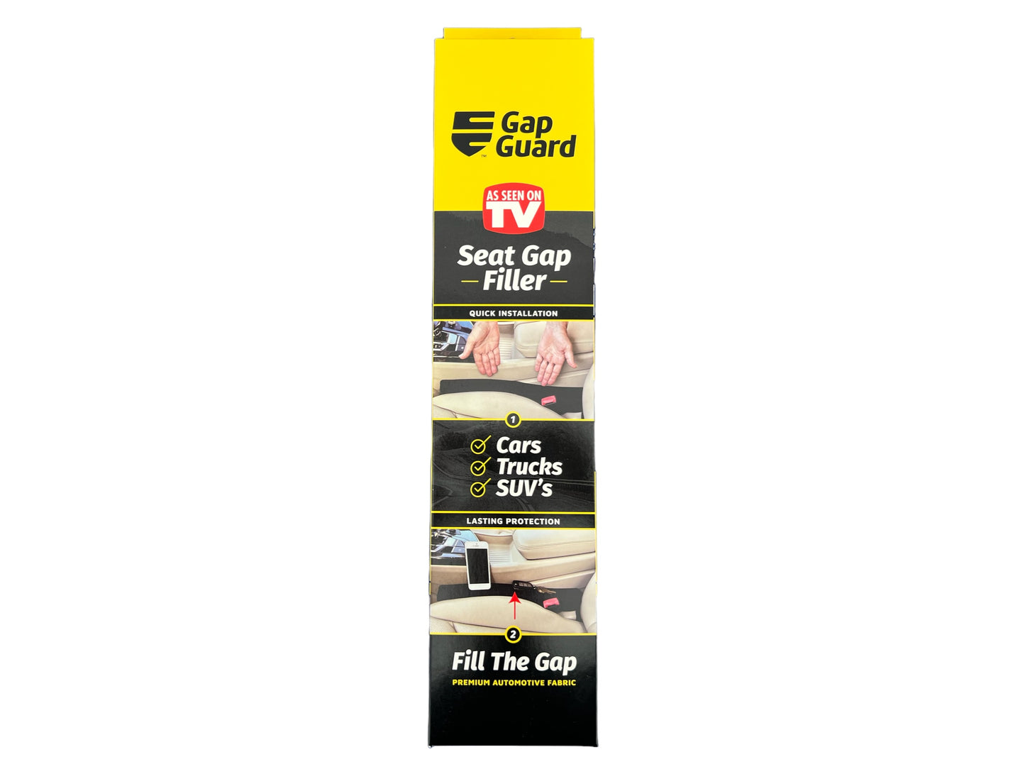 GAP GUARD - Patented Car Seat Gap Filler - Insert Between The Seat and Center Console - Secure Universal Fit Driver and Passenger Side - As Seen On TV - Set of 2 (Automotive Fabric)