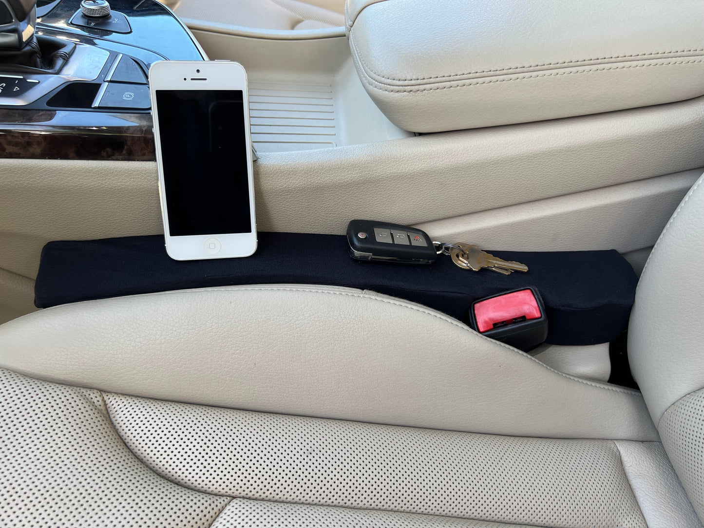 GAP GUARD - Patented Car Seat Gap Filler - Insert Between The Seat and Center Console - Secure Universal Fit Driver and Passenger Side - As Seen On TV - Set of 2 (Automotive Fabric)